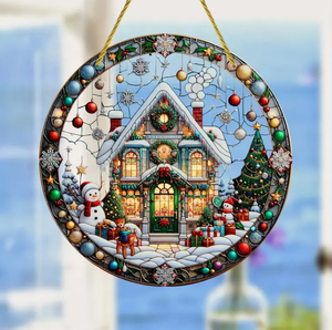 Acrílico adornos navideños colgante Sun Catcher para el hogar jardín al aire libre decoración de ventana hecha a mano - Product Image 2