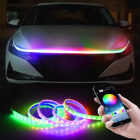 Nouvelles bandes lumineuses LED colorées de 180 cm pour capot de voiture, lampe flexible modifiée pour la décoration du capot moteur, bande lumineuse LED pour capot de voiture