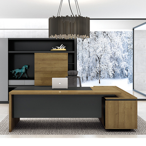 Luxury <strong>Solid</strong> <strong>Wood</strong> Modern Executive Office <strong>Desk</strong> with Storage Drawers Cable Management Large Workstation CEO Chairman - Product Image 3