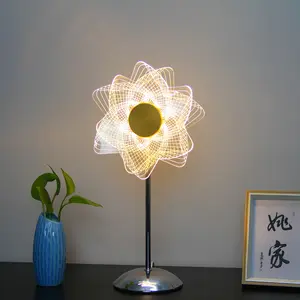 New Design USB Rechargeable Acrylic Sunflower Daisy Atmosphere Table Night Light Table Lamp Home Decoration