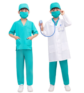 2025 docteur Costume Cosplay garçons fille hôpital chirurgien Dr uniforme carrière habiller Halloween Costume pour enfants <span class=keywords><strong>carnaval</strong></span> fête Costume - Product Image 1