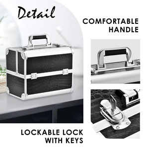 Maletín <span class=keywords><strong>de</strong></span> Maquillaje <span class=keywords><strong>de</strong></span> Aluminio con 4 Bandejas, Kit <span class=keywords><strong>de</strong></span> Herramientas <span class=keywords><strong>para</strong></span> <span class=keywords><strong>Uñas</strong></span>, Organizador <span class=keywords><strong>de</strong></span> Cosméticos, <span class=keywords><strong>Maleta</strong></span> <span class=keywords><strong>de</strong></span> Viaje <span class=keywords><strong>de</strong></span> Gran Capacidad, Portátil - Product Image 4