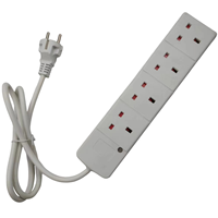 Multiprise 4 prises UK avec fiche Schuko EU 16A 250V, prise européenne vers rallonge britannique 4 prises