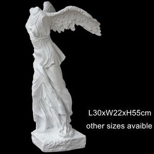Figura famosa occidentale a grandezza naturale scultura a mano in pietra di marmo bianco puro alata vittoria della statua di Samothrace - Product Image 3