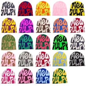 Multi-estilo de moda Otoño hip-hop moda letra Jacquard acrílico personalizado tejido puño gorro - Product Image 3