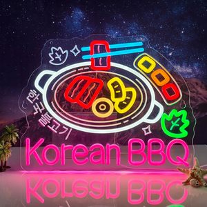 Korean BBQ Neon LED Wall USB Powered Ambient Light Store Window Decoration Light Street Indicator <b>Sign</b> Display Board Customized - Product Image 4