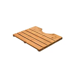 Supplier Bamboo Bath Mat for Toilet U Shaped - Wood Bathroom Floor Mats, Step Stool for Toilet Base - Fits Most Toilets