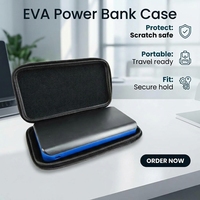 Étui de voyage pour batterie externe EVA - Étanche, antichoc, noir, sac pour accessoires électroniques