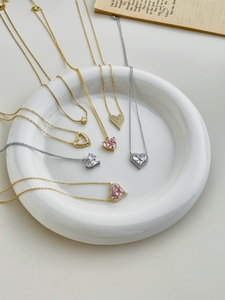 Servizio OEM ODM, Collana Halo in Argento 925 Placcato Oro con Gemma a Cuore Rosa ad Alta Saturazione, Prezzo all'Ingrosso, Personalizzazione con Etichetta Privata - Product Image 6