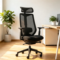 Chaise de bureau ergonomique contemporaine en maille respirante, réglable en hauteur, dossier inclinable, pivotante à 360°, pour longues heures de travail à domicile