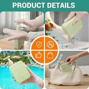 Bouteilles à pompe cylindriques vertes de luxe avec impression de logo personnalisé, 250 ml/350 ml/500 ml, PET, pour lotion, shampoing, gel douche et faux cils - Product Image 3