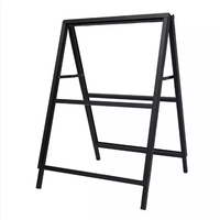 Papan Reklame Trotoar A-Frame Aluminium Persegi Panjang Dua Sisi Portabel Tahan Air untuk Dalam Ruangan, Cetak UV 25mm Warna Hitam