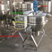 Marmite de cuisson industrielle électrique à vapeur en acier inoxydable à double enveloppe avec agitateur inclinable pour lait, soja, noix, maïs, fruits