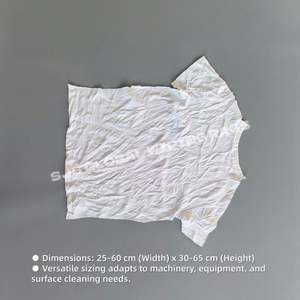 Trapos de Limpieza Esterilizados de Grado 10 kg, Trapos Blancos Tipo Camiseta, 100% Algodón, Sin Metal/Polvo para Limpieza - Product Image 3