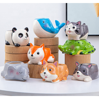 Jardinière en céramique pour plantes succulentes, motif animaux de dessin animé mignons, mini-pots de fleurs pour décoration intérieure, idéale pour la maison et le jardin.