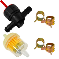 Ensemble filtre à carburant en ligne Clear View 1/4 avec robinet d'arrêt et pinces à ressort pour éviter les fuites de carburant du moteur