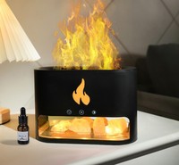 Décoration de la maison usb lampe de table de bureau atmosphère simulée effet de flamme humidificateur d'air avec veilleuse
