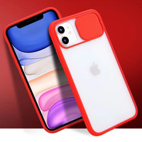 Coque de téléphone mate avec protection coulissante pour objectif d'appareil photo pour Apple iPhone 13 11 12 Pro XR XS Max 6S 7 8 Plus X – Coque arrière