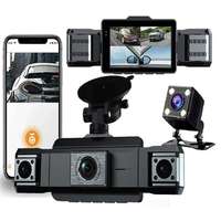 Caméra embarquée 360° à 4 objectifs de 3 pouces, écran IPS 1080P, garantie 1 an, enregistrement en boucle 4CH, mini WIFI, enregistreur de véhicule 4 canaux à 360 degrés