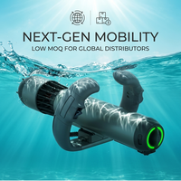 Scooter sous-marin électrique portable compact gris métallisé à commande par bouton-poussoir LED, propulseur de natation sous-marine, directement de l'usine