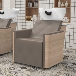 Fauteuil de lavage mobile en bois pour salon de coiffure Kisen avec support de tête et bac à shampoing - Product Image 3