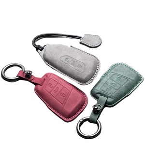 Funda de cuero para llave de coche con llavero para VW Volkswagen Golf 7 MK7 Tiguan MK2 para Ateca <span class=keywords><strong>Leon</strong></span> <span class=keywords><strong>FR</strong></span> Ibiza Skoda Octavia Kodiaq - Product Image 1