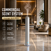 Diffuseur d'arômes à grande capacité 500 ml, modèle tour haute, à marque privée, avec contrôle mobile, pour villas et expositions