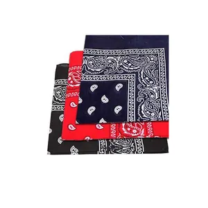 Pañuelo de algodón 100% Digital para hombre y mujer, bandana personalizada con cualquier diseño, color rojo y negro
