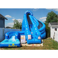 Piscine commerciale de grande taille pour adultes, grand toboggan, jardin, château gonflable, piscine