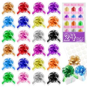 Grand nœud décoratif métallique à tirer facilement pour emballage cadeau, décoration de voiture de mariage, présentation d'événements - Product Image 6