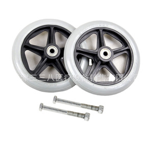 Front <b>Small</b> <b>Wheels</b> 6 Inch Solid Rubber Tire Swivel <b>Wheel</b> For Manual Wheelchair - Product Image 1