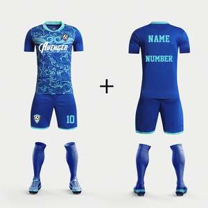 Set Jersey sepak bola kustom pria, seragam sublimasi dengan pakaian sepak bola visibilitas tinggi - Product Image 4