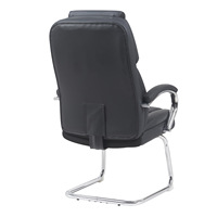 Chaise de bureau exécutive moderne en cuir PU robuste pour bureau à domicile, hauteur réglable, base en alliage d'aluminium, accoudoirs