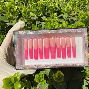 Lot de 10 faux <span class=keywords><strong>ongles</strong></span> en gel peints à la main, magnifiques, de luxe, design personnalisé, faits à la main, à presser - Product Image 2