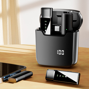 S16 1-kéo-2 không dây Lavalier <span class=keywords><strong>Microphone</strong></span> với sạc trường hợp ve áo Micro mini mics vlog ai tiếng ồn hủy bỏ cho Iphone <span class=keywords><strong>Android</strong></span> - Product Image 6