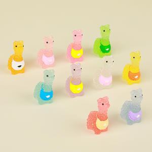 2025 nuevo luminoso lindo Llama resina DIY joyería hecha a mano lindo Animal joyería llavero colgante - Product Image 2