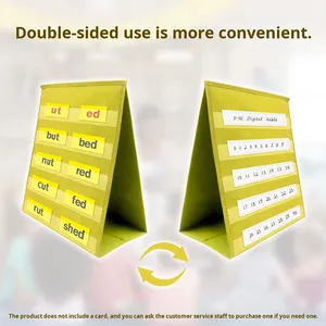 High Quality Foldable Non-Woven Fabric Tabletop <b>Pocket</b> Chart (Yellow/Blue 12x13inch) Preschool Kindergarten Teaching Aid - Product Image 2