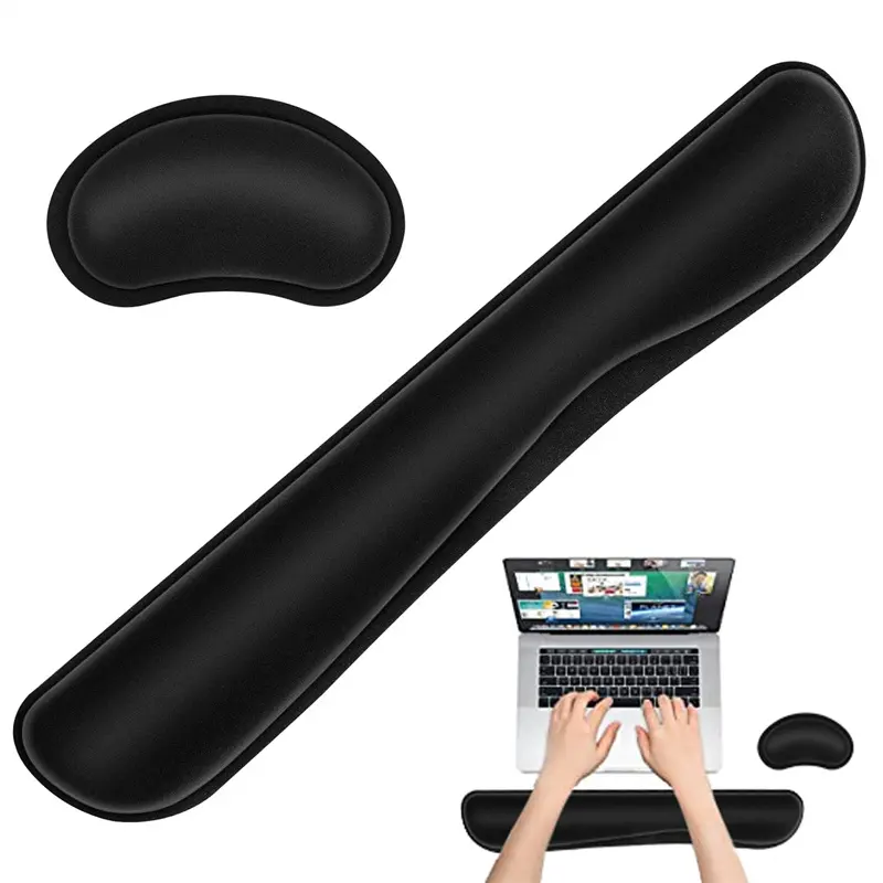 Memory Foam Set Non Slip Rubber Base Gaming Computer Laptop Office Mouse Keyboard Wrist Rest