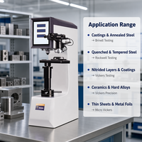 Digital Brinell Rockwell Vickers Hardness Tester 3-in-1 Universal Hardness Testing Machine 8" Touch Screen Auto Load