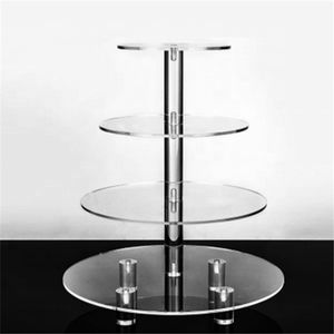 Penjualan teratas 3 4 tingkat akrilik roti makanan penutup pajangan kasus berdiri - Product Image 1