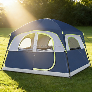 Tente de <span class=keywords><strong>camping</strong></span> familiale double couche, imperméable et coupe-vent, facile à monter, avec 1 porte en maille, 5 grandes fenêtres en maille, pour 6 personnes, vente en gros - Product Image 4