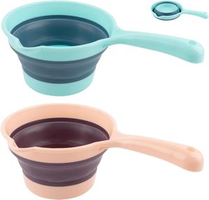 Cuchara de agua de plástico engrosado para cocina, con mango plegable de silicona y contenedor para cucharas y tazas. - Product Image 2