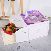 6 ''8'' 10 ''en gros rose faveur de mariage conçoit Transparent clair cadeau d'anniversaire fromage gâteau boîte d'emballage avec poignée de fenêtre