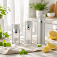 Flacon pompe cosmétique vide sans air de haute qualité à double paroi 80ML 120ML, forme cylindrique, impression sérigraphique OEM