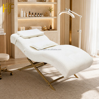 Table de massage pliable de luxe incurvée pour extensions de cils, réglable, pour salon de beauté