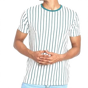 เสื้อยืดแขนสั้นคอกลมลายทางสำหรับผู้ชาย ทรงปกติ สวมใส่สบาย - Product Image 2