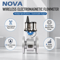 Débitmètre électromagnétique sans fil NOVA 4G, haute précision, capteur de débit de tuyau intégré pour les eaux usées