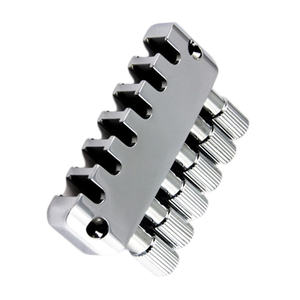 Afinador de puente de guitarra sin cabeza de latón, campana cromada personalizada, mecanizado CNC - Product Image 1