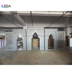 Nuevo Arco Decorativo LEDA de Lujo, Desmontable, en Color Cromo, Diseño Acrílico, para Bodas Indias y Musulmanas - Product Image 6