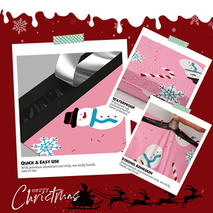 Spedizione in 2 giorni Consegna in 5 giorni 10x13 pollici di Natale rosa chiaro Poly mailer 100 pezzi da 2,5 mil borsa di spedizione impermeabile per le vacanze - Product Image 2